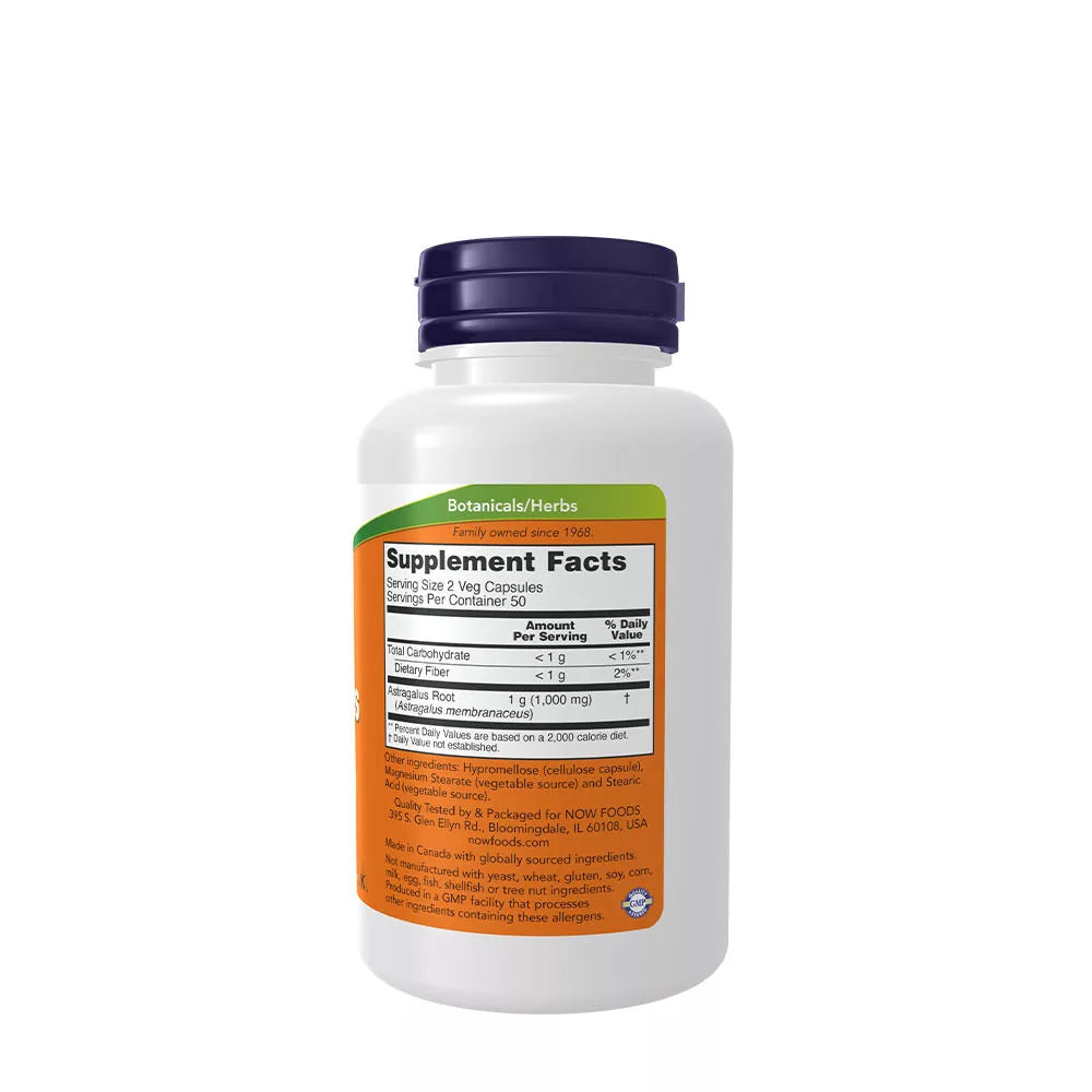 Now Foods Astragalus 500 mg (100 Veg Capsules)