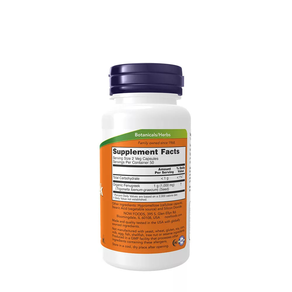 Now Foods Fenugreek 500 mg (100 Veg Capsules)