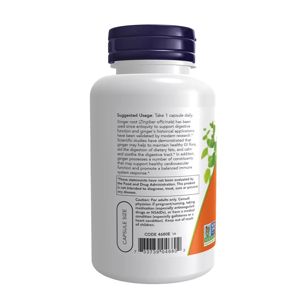 Now Foods Ginger Root 550 mg (100 Veg Capsules)