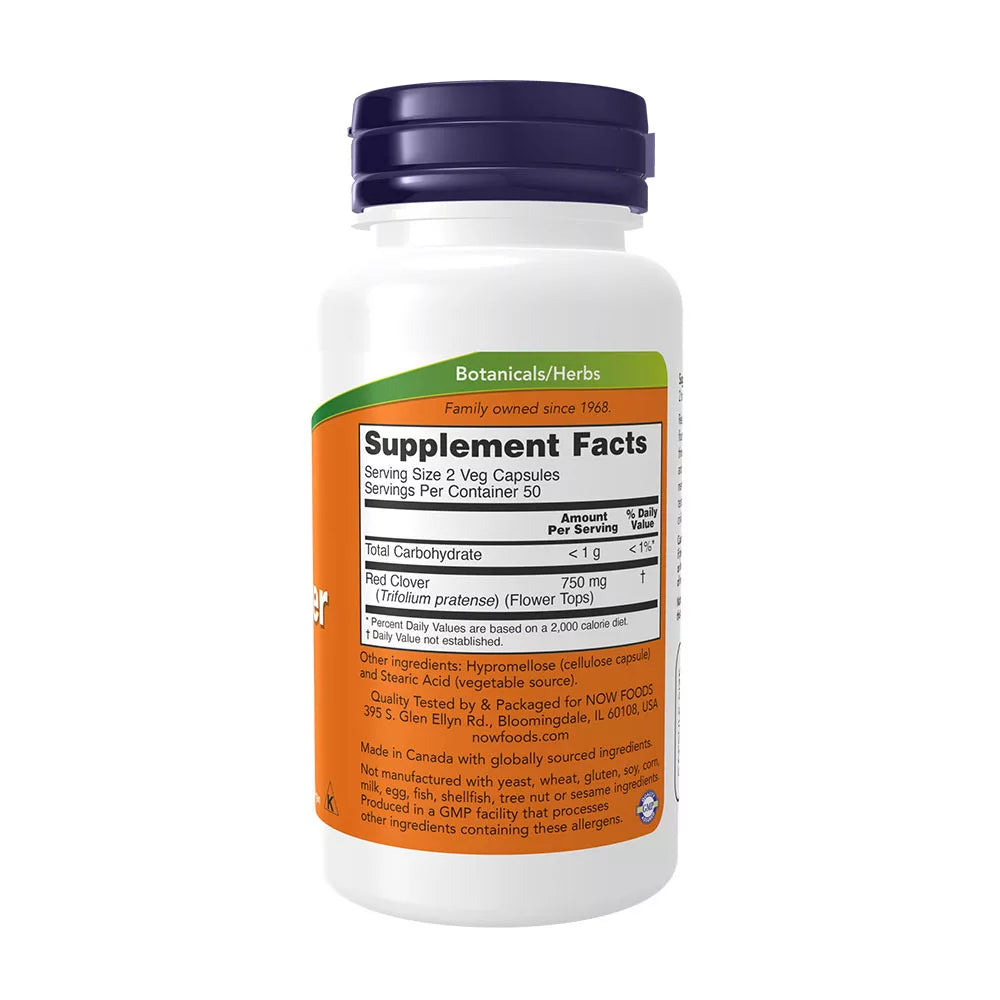 Now Foods Red Clover 375 mg (100 Veg Capsules)