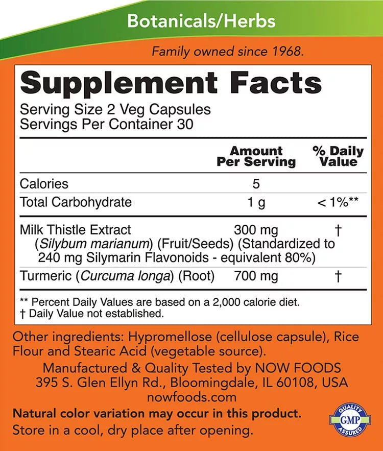 Now Foods Milk Thistle Extract 150 mg Silymarin (120 mg) (60 Veg Capsules)