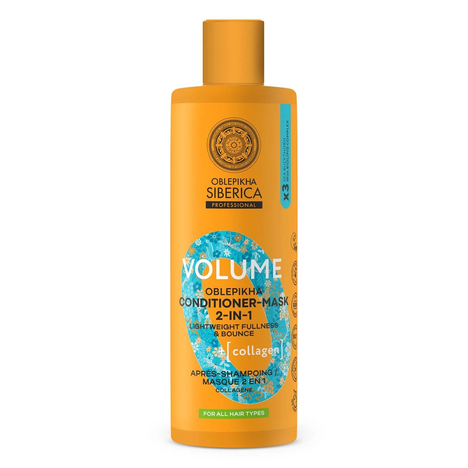 Natura Siberica Oblepikha Volume Collagen Mascarilla Acondicionador 2in1 400ml