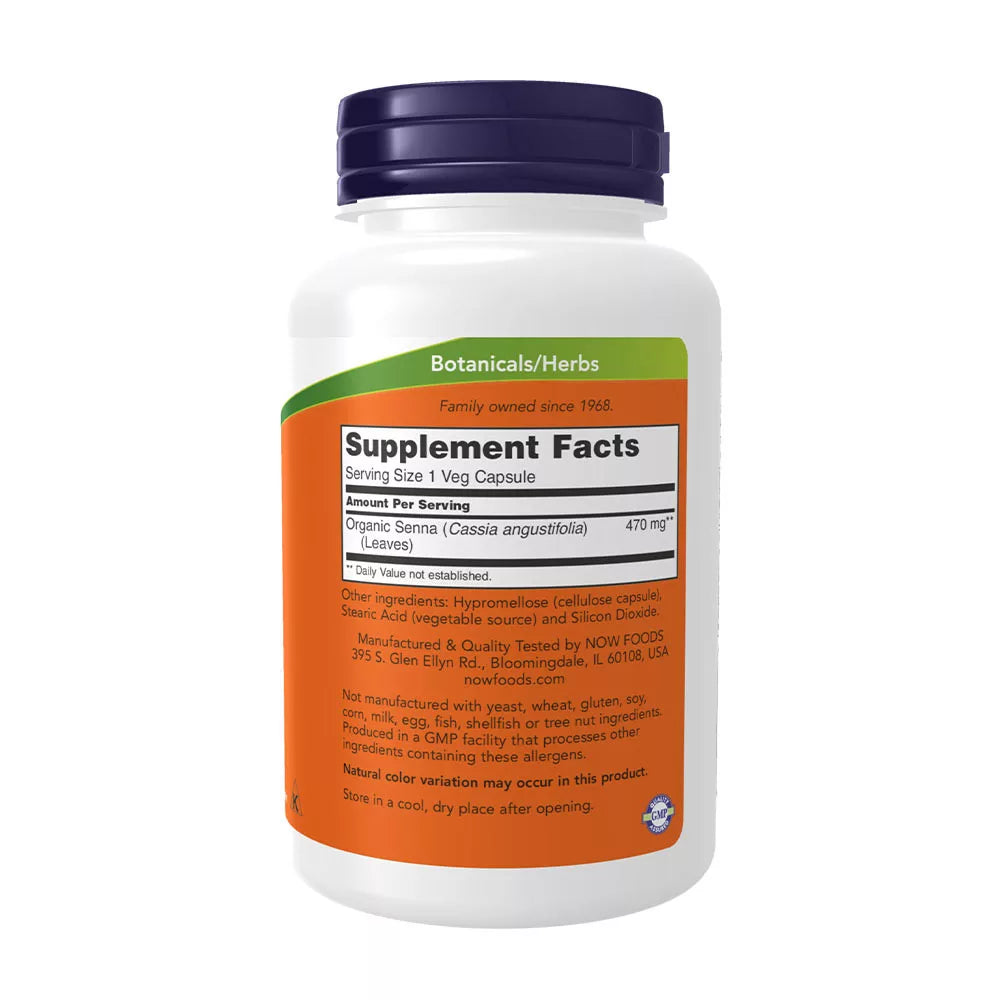 Now Foods Senna Leaves 470 mg (100 Veg Capsules)