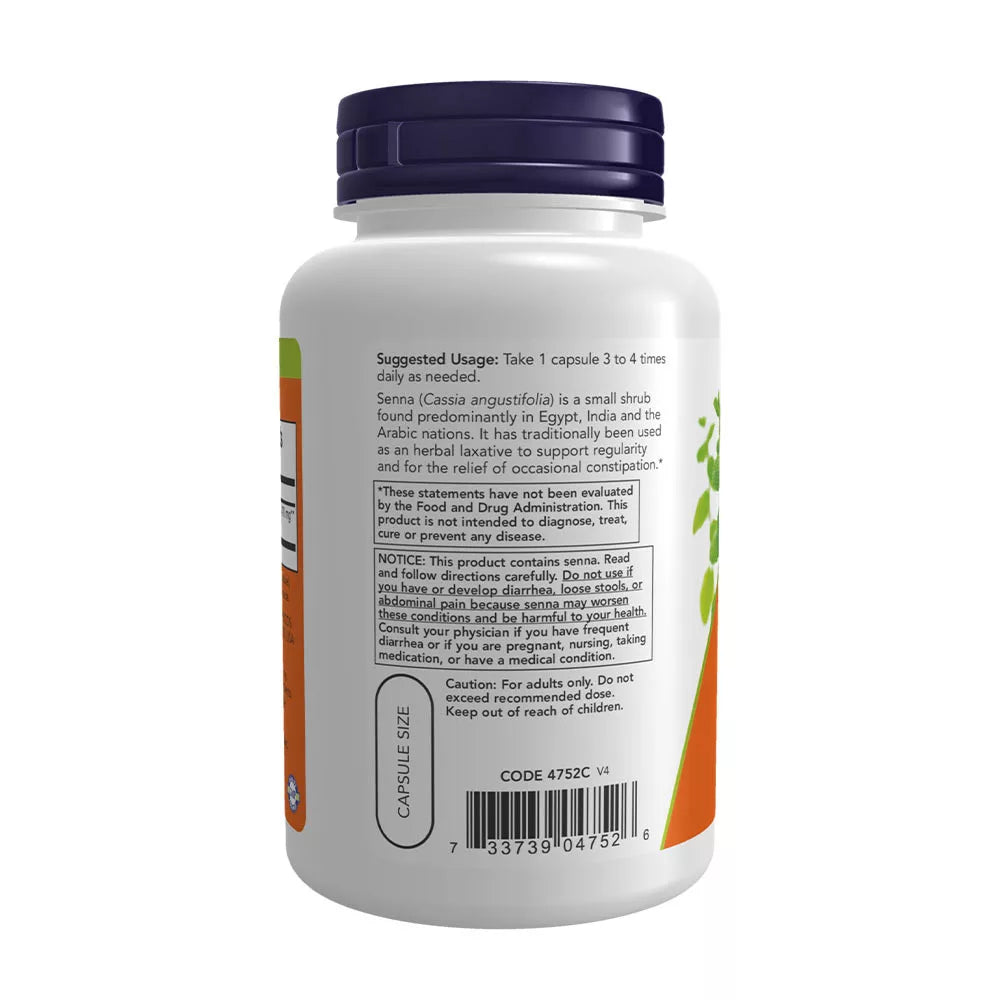 Now Foods Senna Leaves 470 mg (100 Veg Capsules)