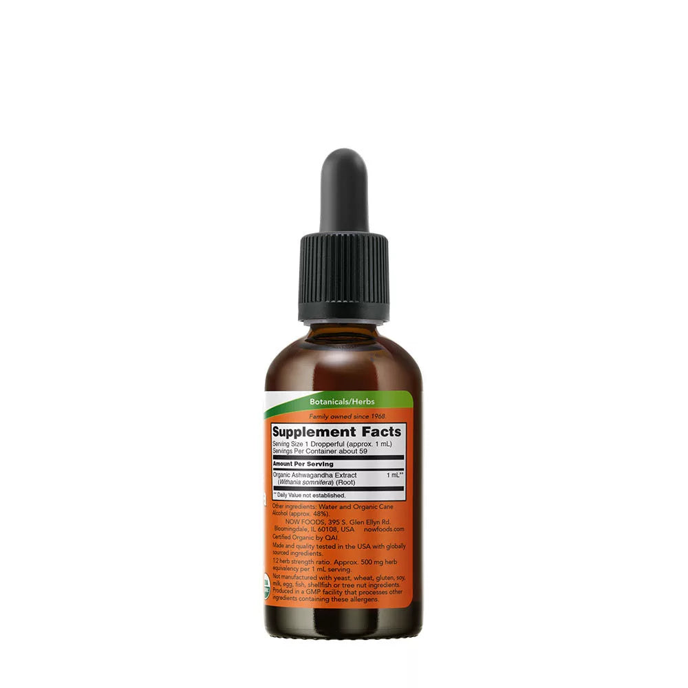 Now Foods Ashwagandha Extract Liquid, Organic (59 ml)