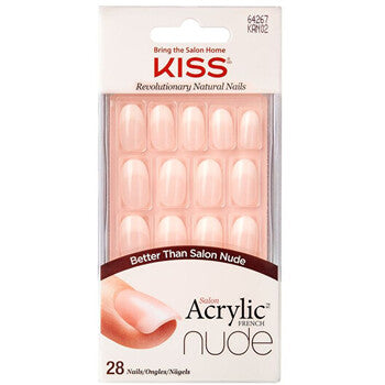 Salon Acrylic French Nude Nails 64267 ( 28 pcs ) - Acrylic nails french manicure for a natural look