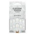 Elegant Touch Polished Colour 24 Nails With Glue Squoval Quite White