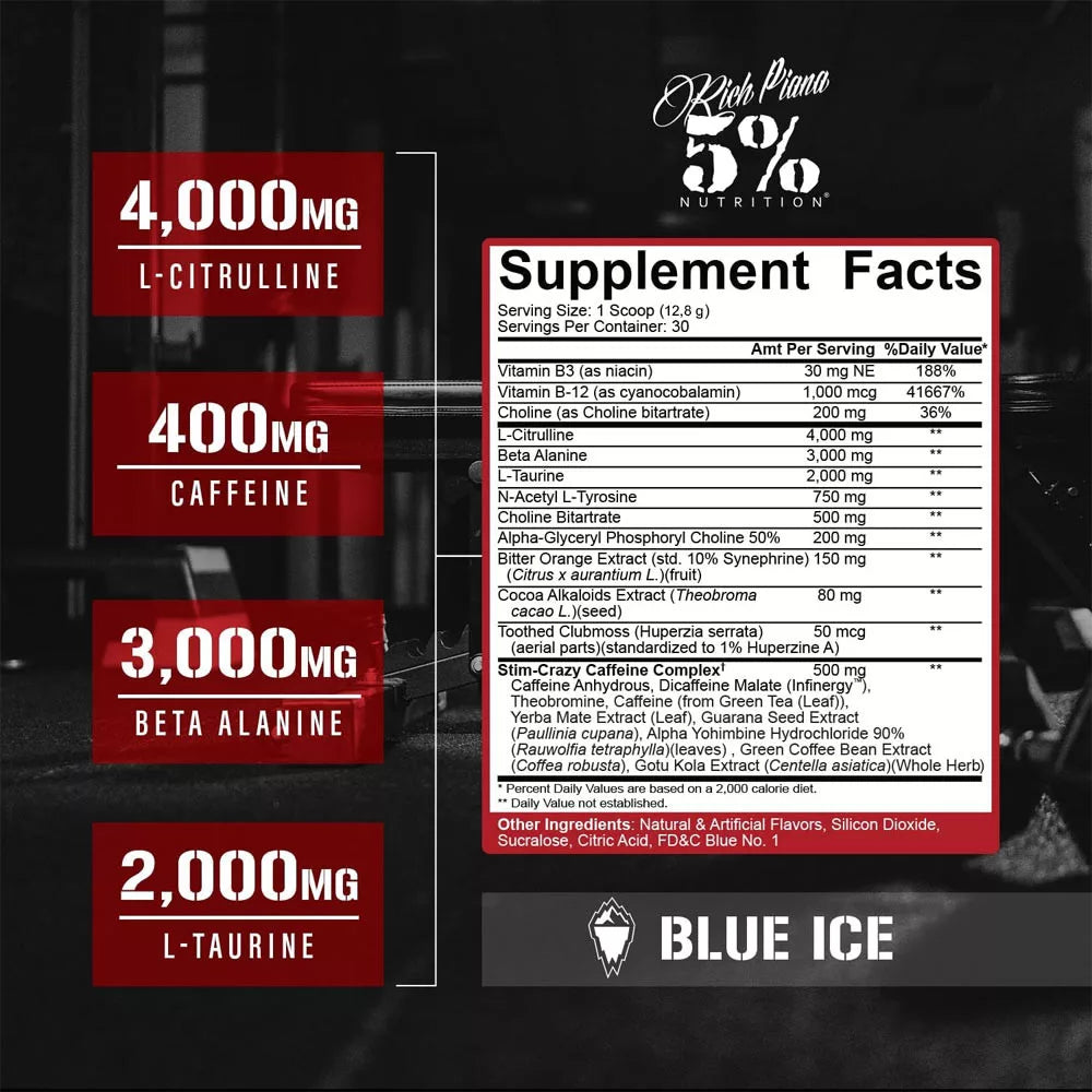 5% Nutrition 5150 High Stimulant Pre-workout: Legendary Series (384 g, Blue Ice)
