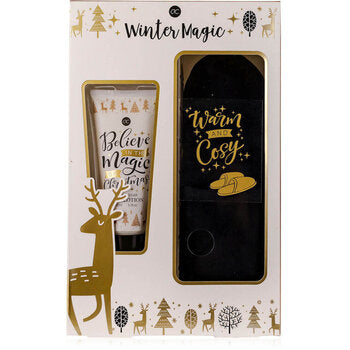 Winter Magic Foot Care Set - Foot care gift set with slippers