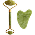 Light Green Xiuyan Jade Roller & Gua Sha Set (green xiuyan jadeite)