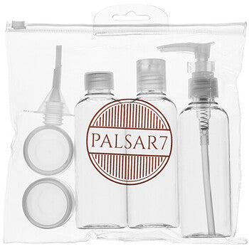Travel cosmetic set with dispensers