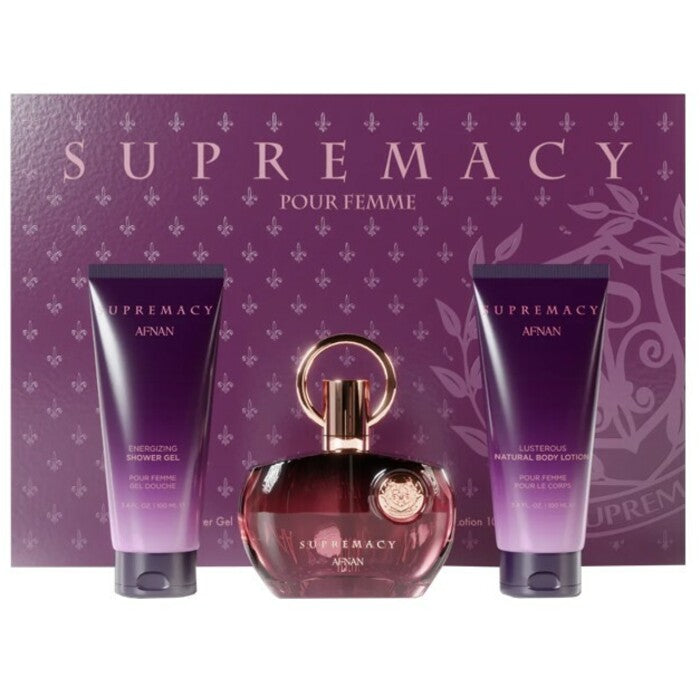 Supremacy Purple Gift set EDP 100 ml, shower gel 100 ml and moisturizing body lotion 100 ml 100ml