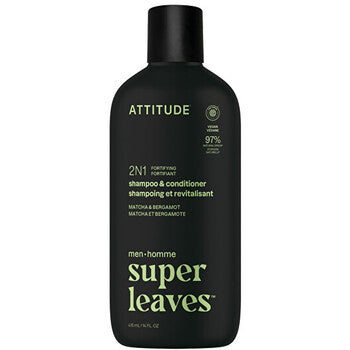 Super Leaves Matcha & Bergamot Shampoo & Conditioner - Pánský posilující šampon a kondicionér 2v1 415ml