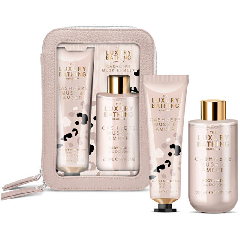 Body Care Set ( Kašmír, Mošus &amp; Ambra ) - Dárková sada péče o tělo v taštičce ( 2 ks )