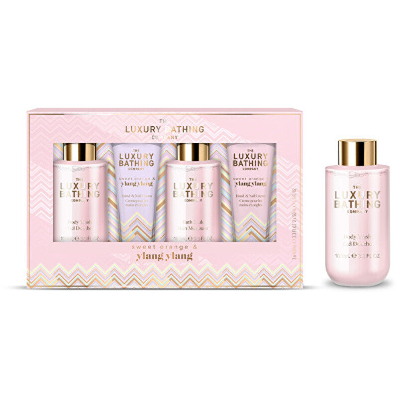 Shower &amp; Body Care Gift Box ( Pomeranč &amp; Ylang Ylang ) - Dárková sada tělové péče v krabičce ( 4 ks )