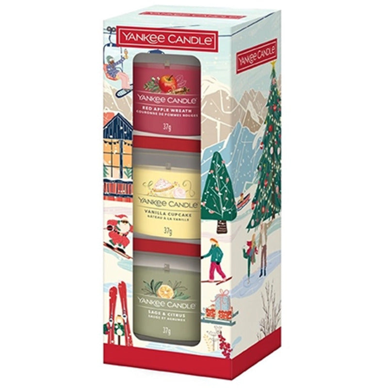 Holiday Party Candle Set - Set votivních svíček ve skle