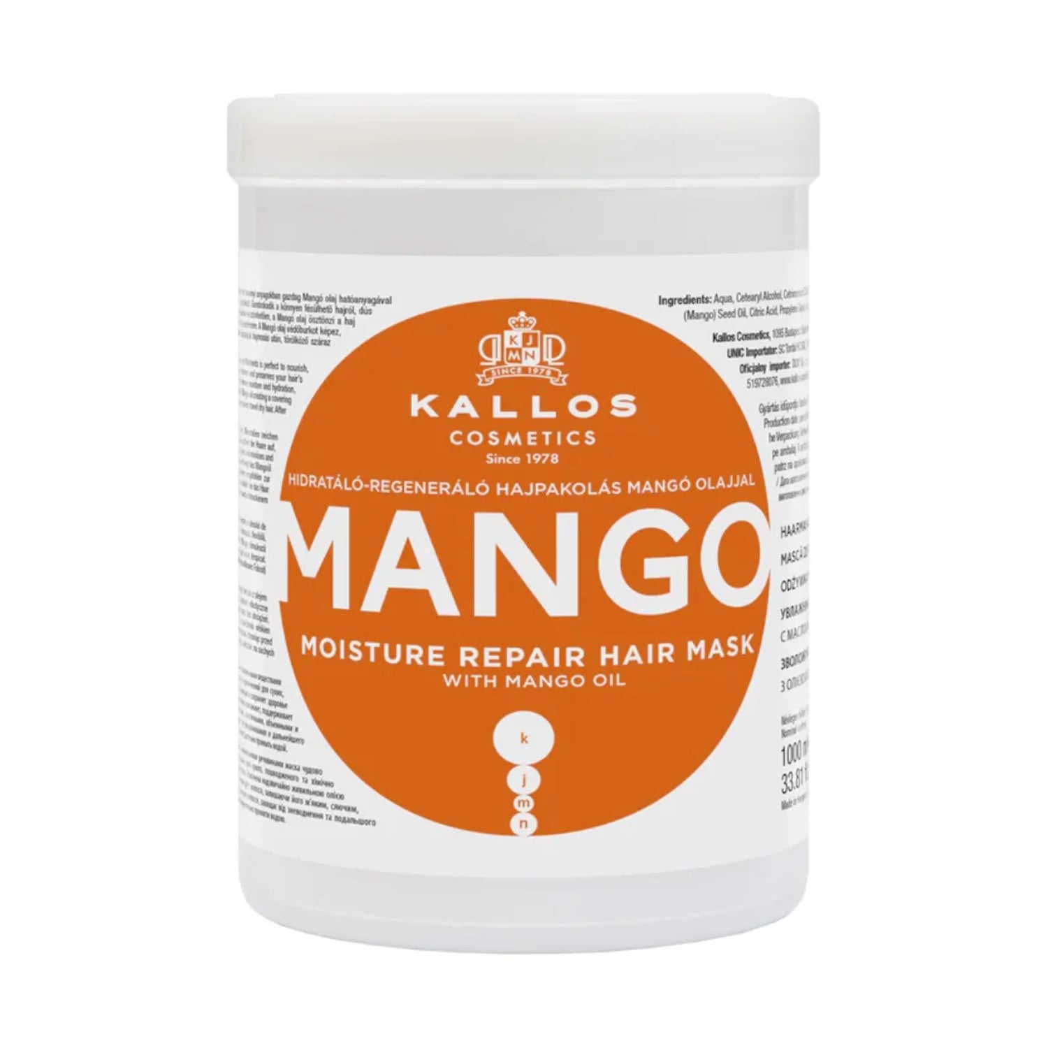 Kallos Cosmetics Kallos Mango Mascarilla Capilar Reparadora 1000ml