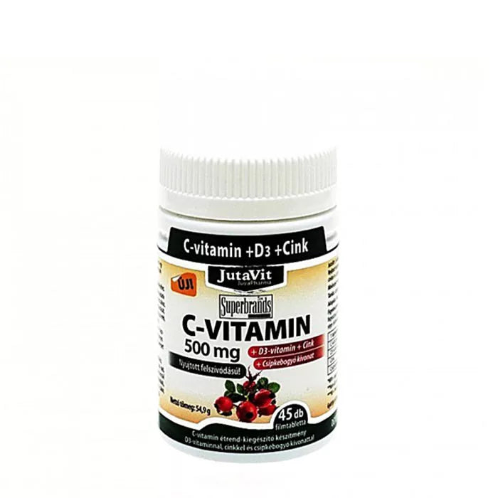 JutaVit Vitamin C 500 mg + D3 + Zinc tablet (45 Tablets)