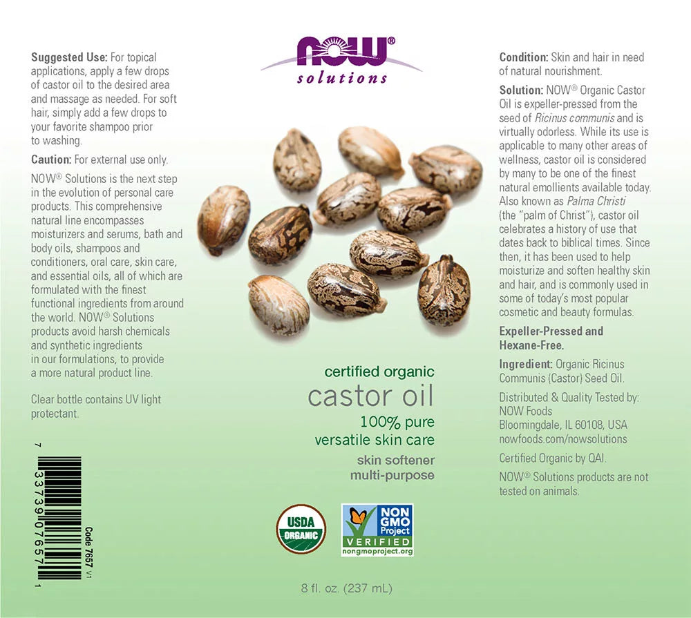 Now Foods Castor Oil, Organic (237 ml)