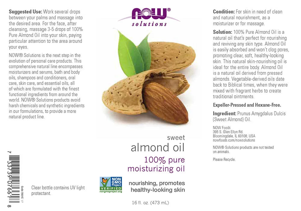 Now Foods Almond Oil (473 ml)
