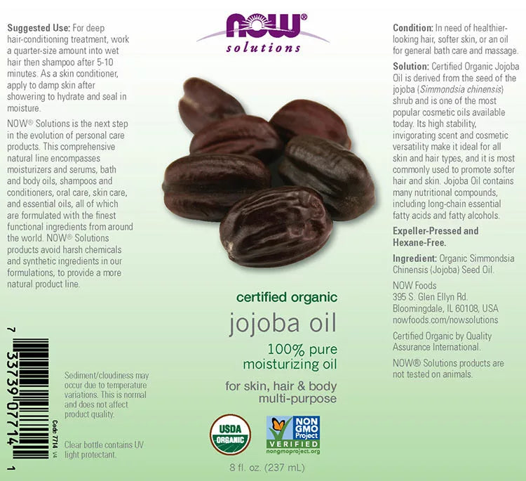 Now Foods Jojoba Oil, Organic (237 ml)