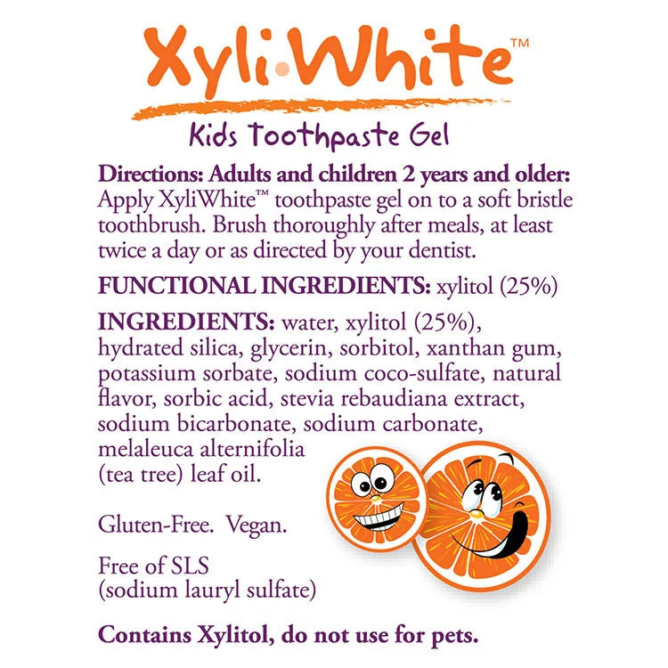 Now Foods XyliWhite Bubblegum Splash Toothpaste Gel for Kids (85 g, Orange)