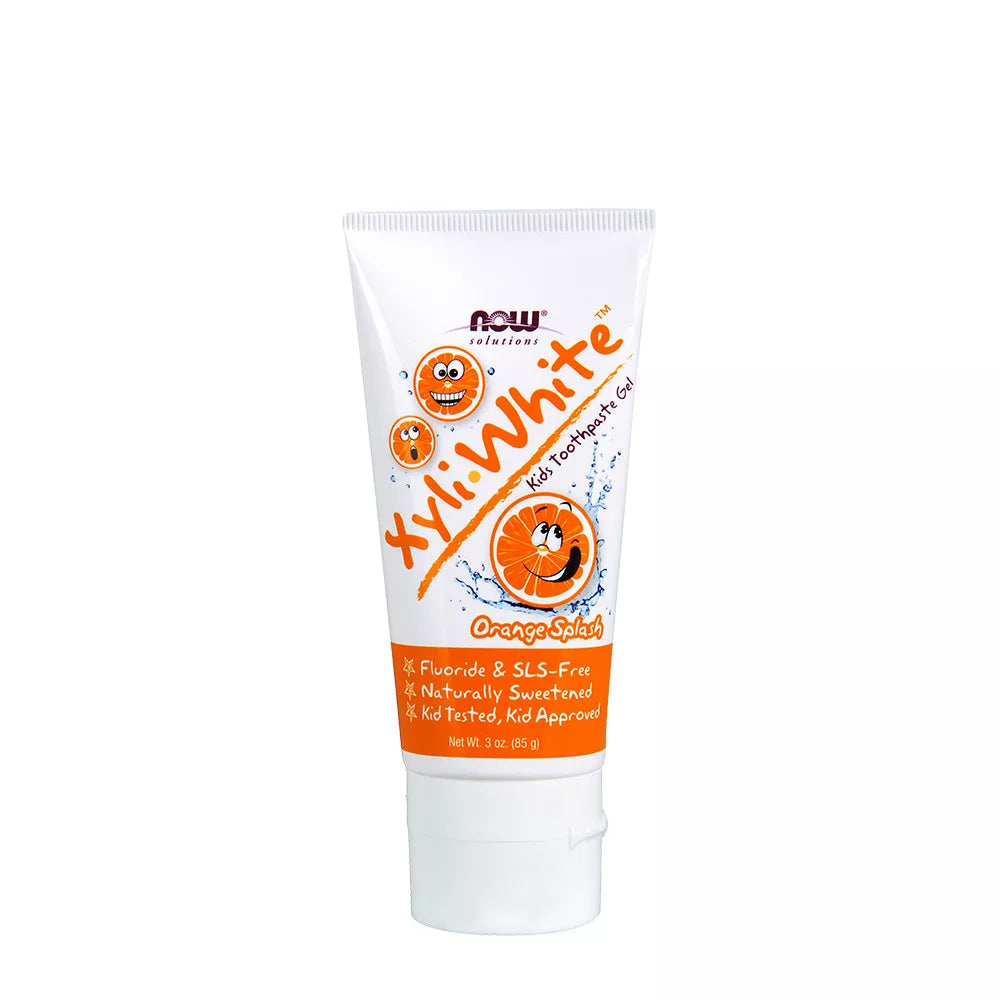 Now Foods XyliWhite Bubblegum Splash Toothpaste Gel for Kids (85 g, Orange)