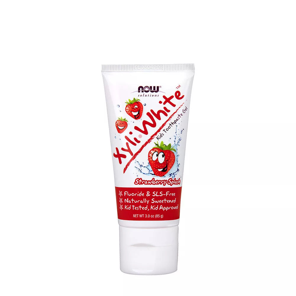 Now Foods XyliWhite Bubblegum Splash Toothpaste Gel for Kids (85 g, Strawberry)