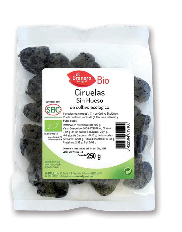 Granero Ciruelas S-Hueso Bio 250g