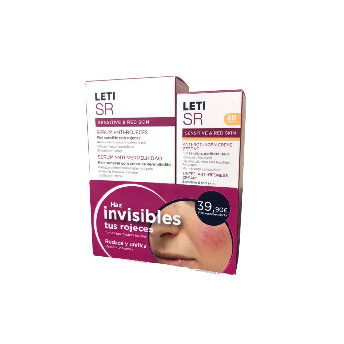Leti Sr Anti Redness Serum 30ml+Leti Sr BB Cream With Colour Spf20 40ml Set 2 Pieces