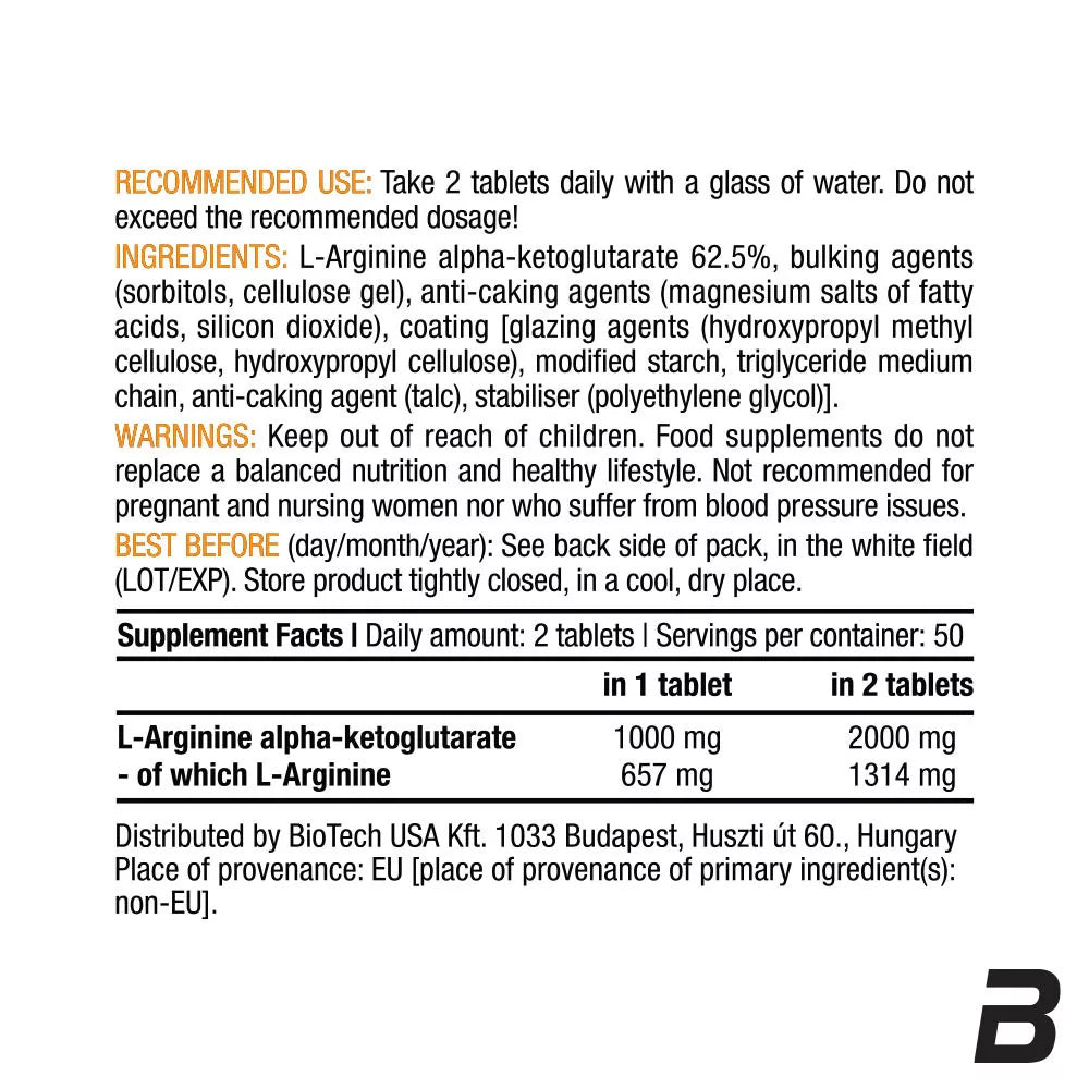 BioTechUSA AAKG 1000 mg (100 Tablets)