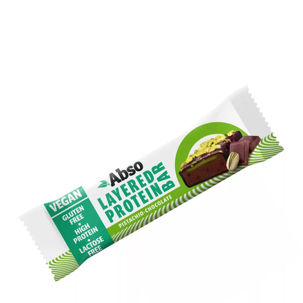 AbsoRICE AbsoBAR Layered Protein Bar - Vegan Protein Bar (50 g, Pistachio Chocolate)