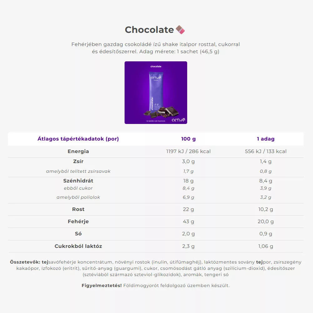 Activé FiberShake Chocolate (7 sachets)