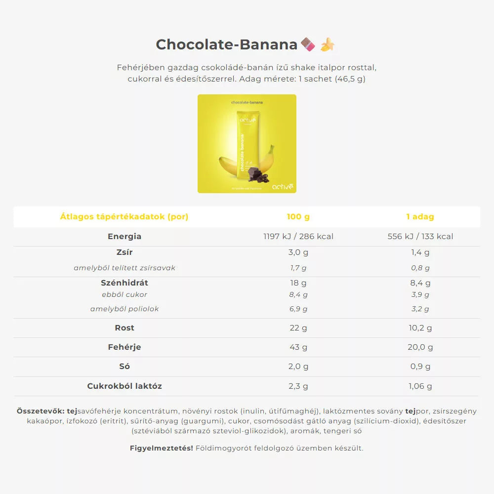 Activé FiberShake Chocolate-banana (7 sachets)