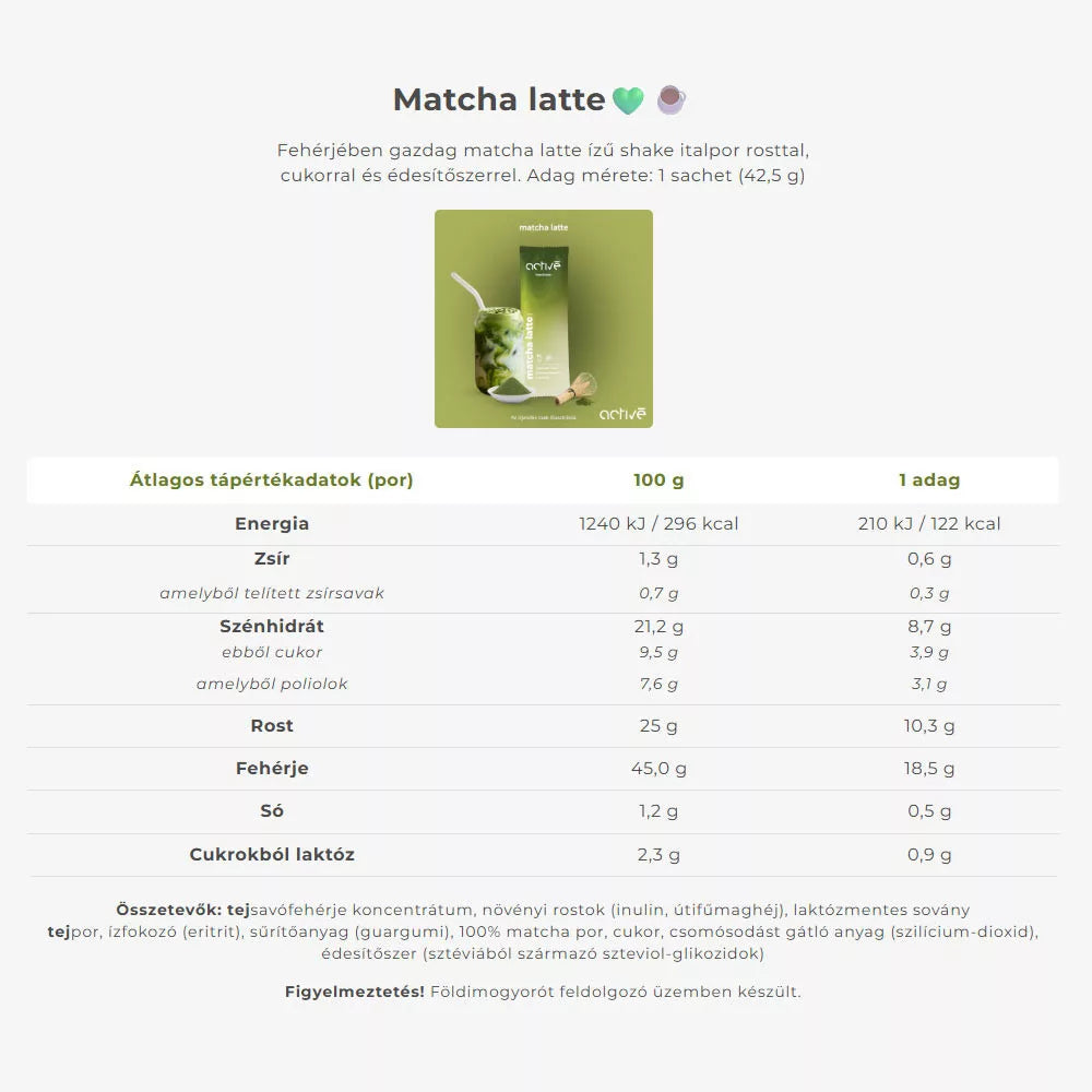 Activé FiberShake Matcha Latte (7 sachets)