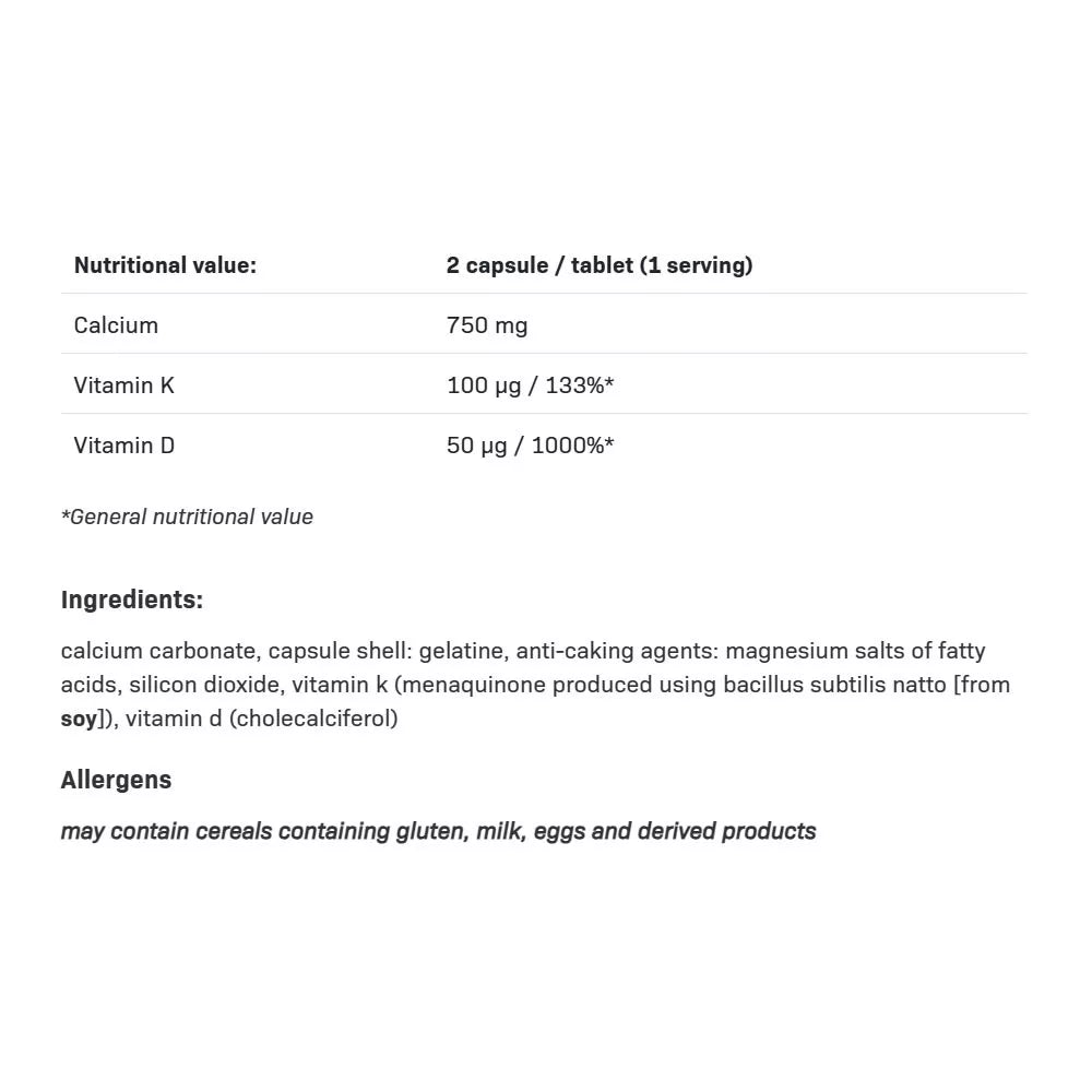 ALLNUTRITION Adapto Calcium D3+K2 (90 Capsules)
