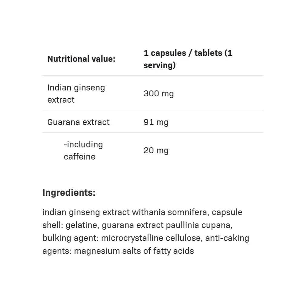 ALLNUTRITION Ashwagandha + Guarana (30 Capsules)