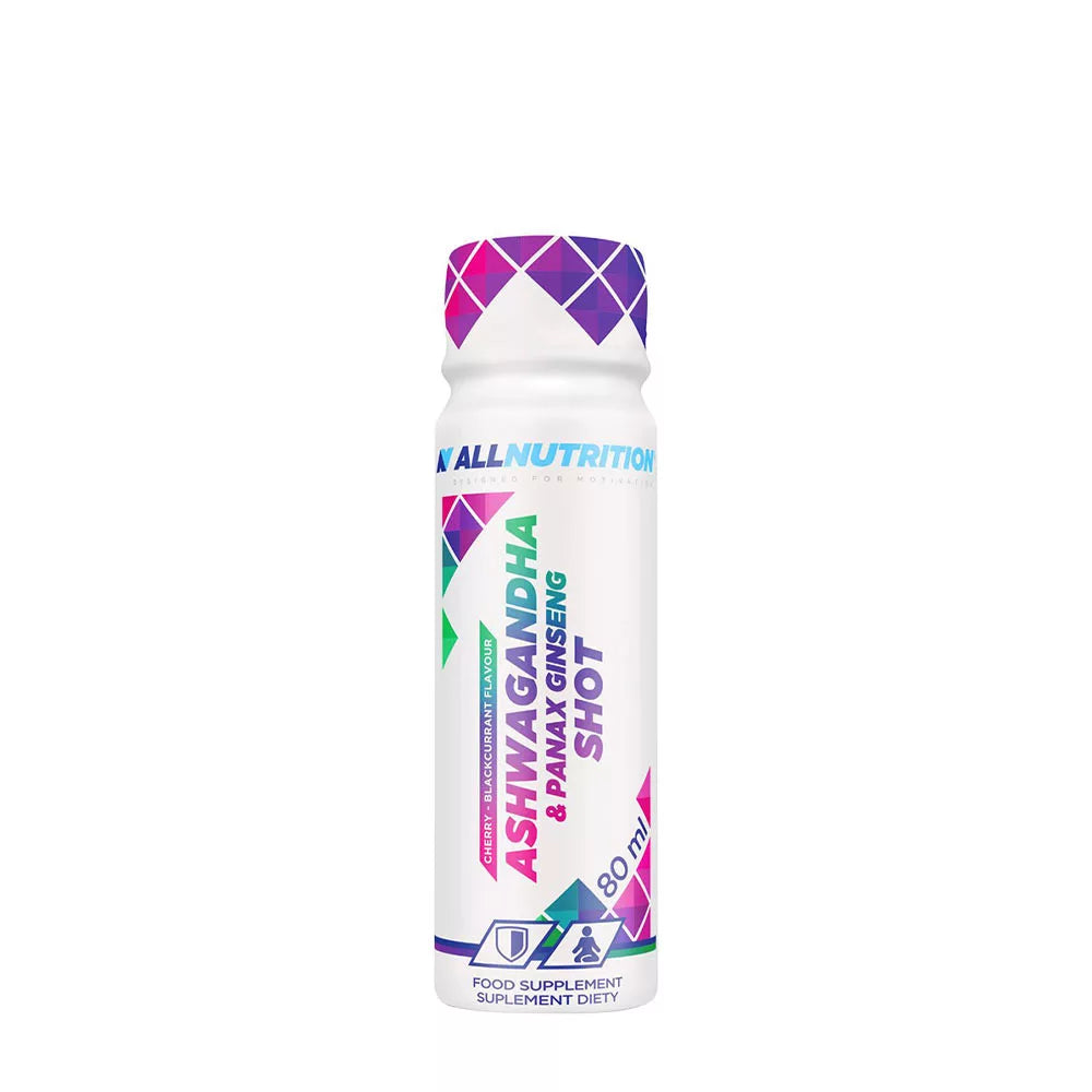 ALLNUTRITION Ashwagandha & Panax Ginseng Shot (80 ml, Cherry Blackcurrant)
