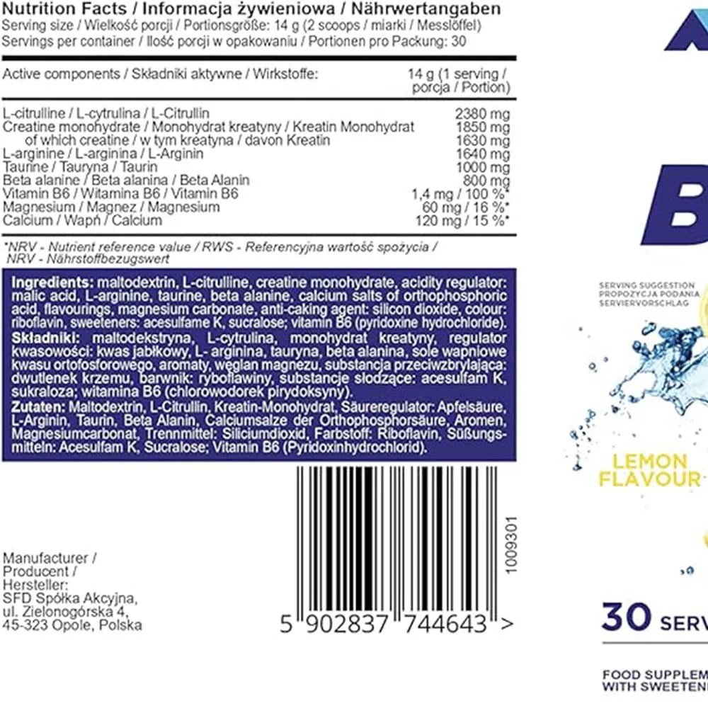 ALLNUTRITION Big Pump Pre-Workout (420 g, Lemon)