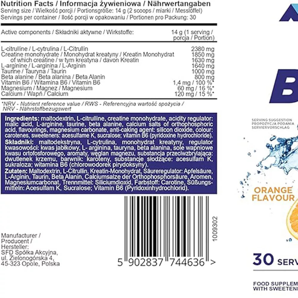 ALLNUTRITION Big Pump Pre-Workout (420 g, Orange)