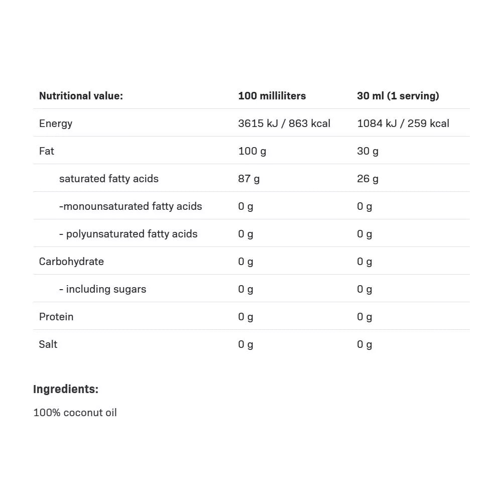 ALLNUTRITION Coconut Oil Unrefined (500 ml)