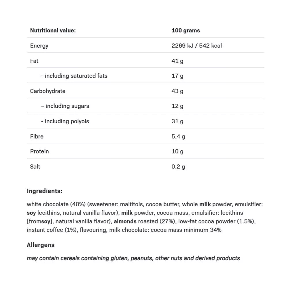 ALLNUTRITION Fitking Delicious Almonds (90 g, Milk & white chocolate with tiramisu flavour)