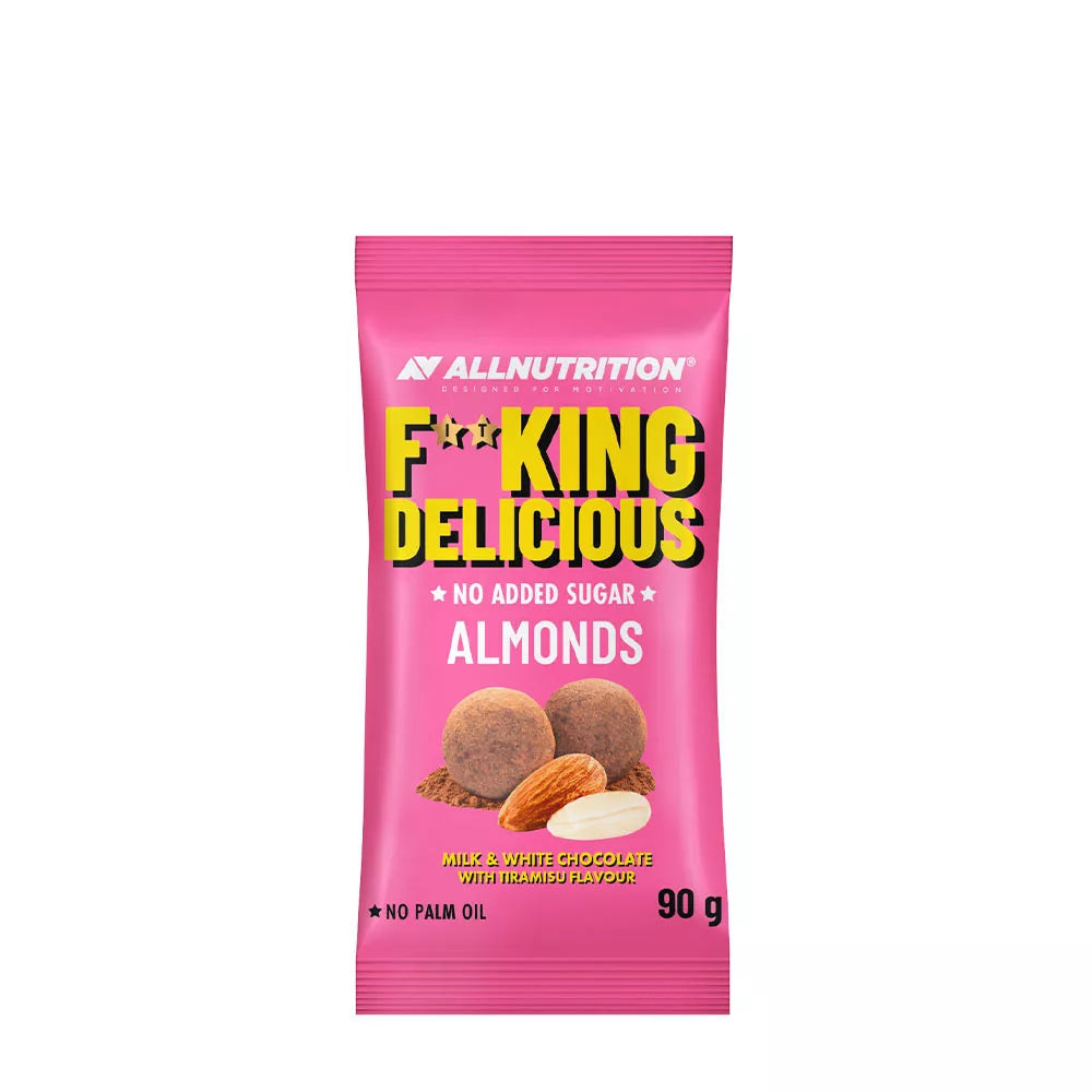 ALLNUTRITION Fitking Delicious Almonds (90 g, Milk & white chocolate with tiramisu flavour)