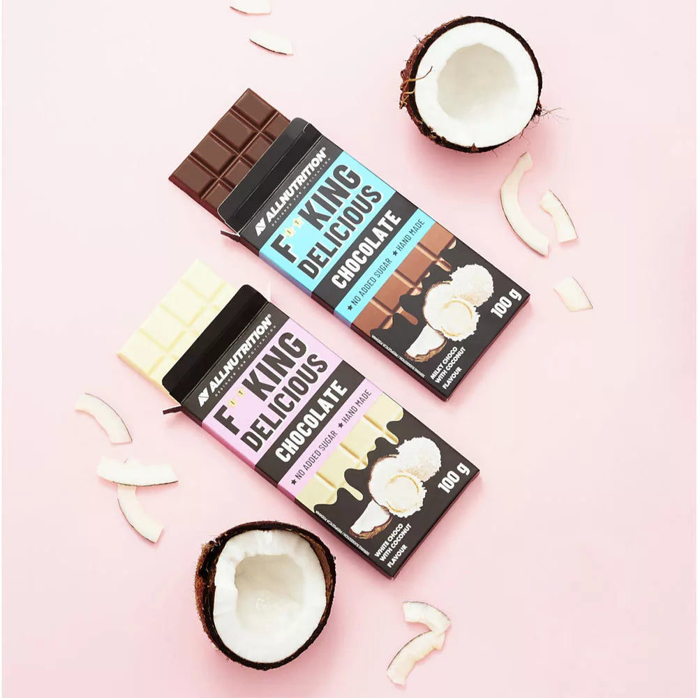 ALLNUTRITION Fitking Delicious Chocolate (100 g, White Chocolate Coconut)