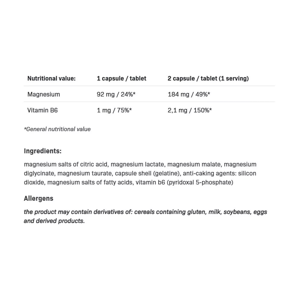 ALLNUTRITION Magnesium 5 Forms + B6( P-5-P) (100 Capsules)