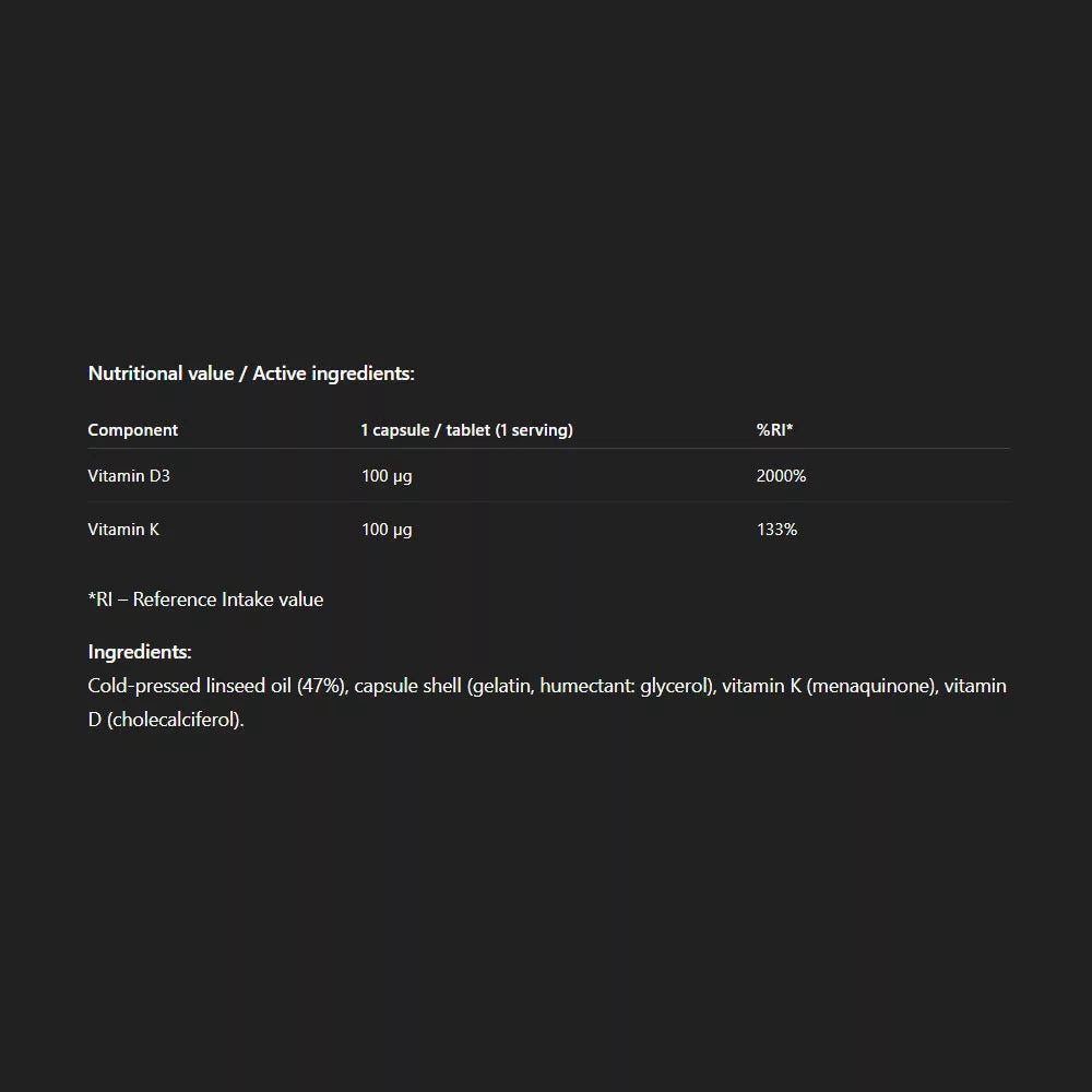 ALLNUTRITION D3 4000 + K2 (60 Softgels)