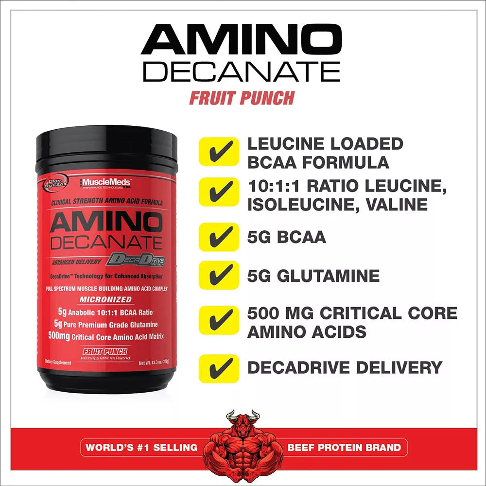 MuscleMeds Amino Decanate (360 g, Fruit Punch)