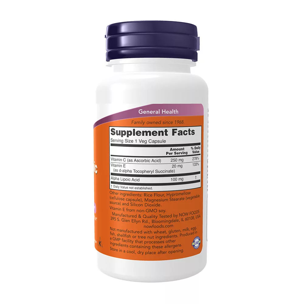 Now Foods Alpha Lipoic Acid 100 mg (60 Veg Capsules)