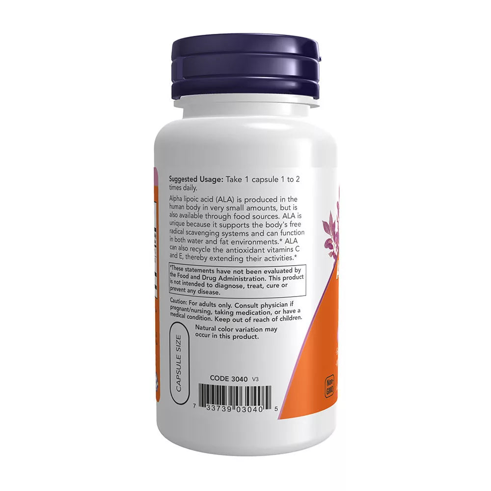 Now Foods Alpha Lipoic Acid 100 mg (60 Veg Capsules)