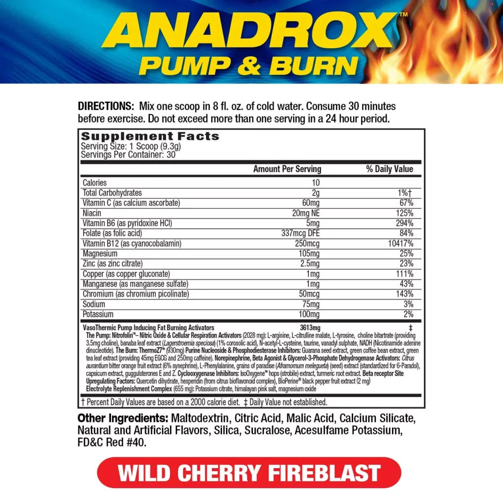 MHP Anadrox 2-in-1 Pre-Workout (279 g, Wild Cherry)